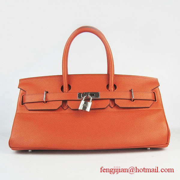 Hermes Birkin 42cm Togo Leather Bag 6109 Orange gold padlock